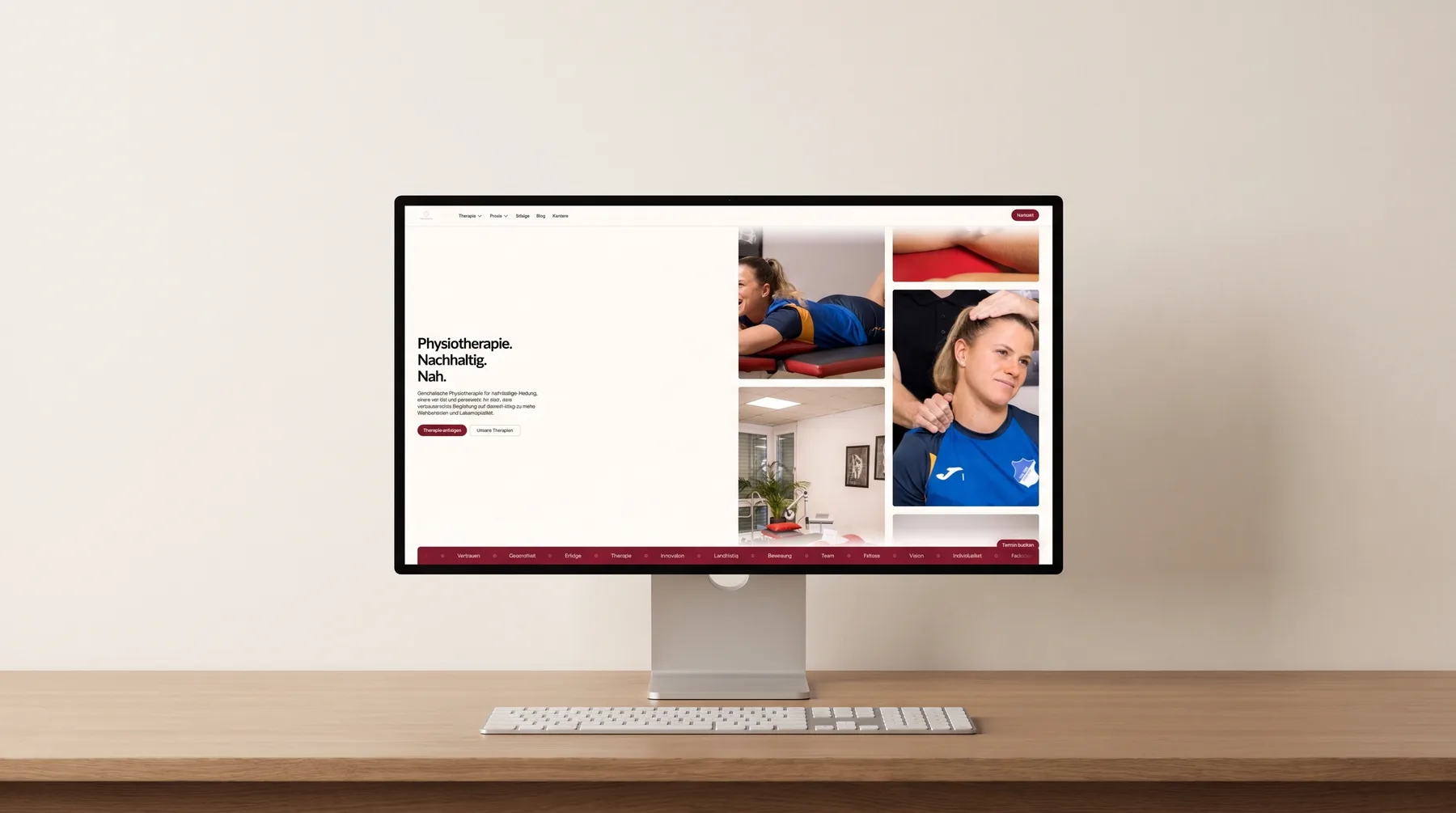 Die Physion-Startseite auf einem Pro Display XDR in einer Studioaufnahme