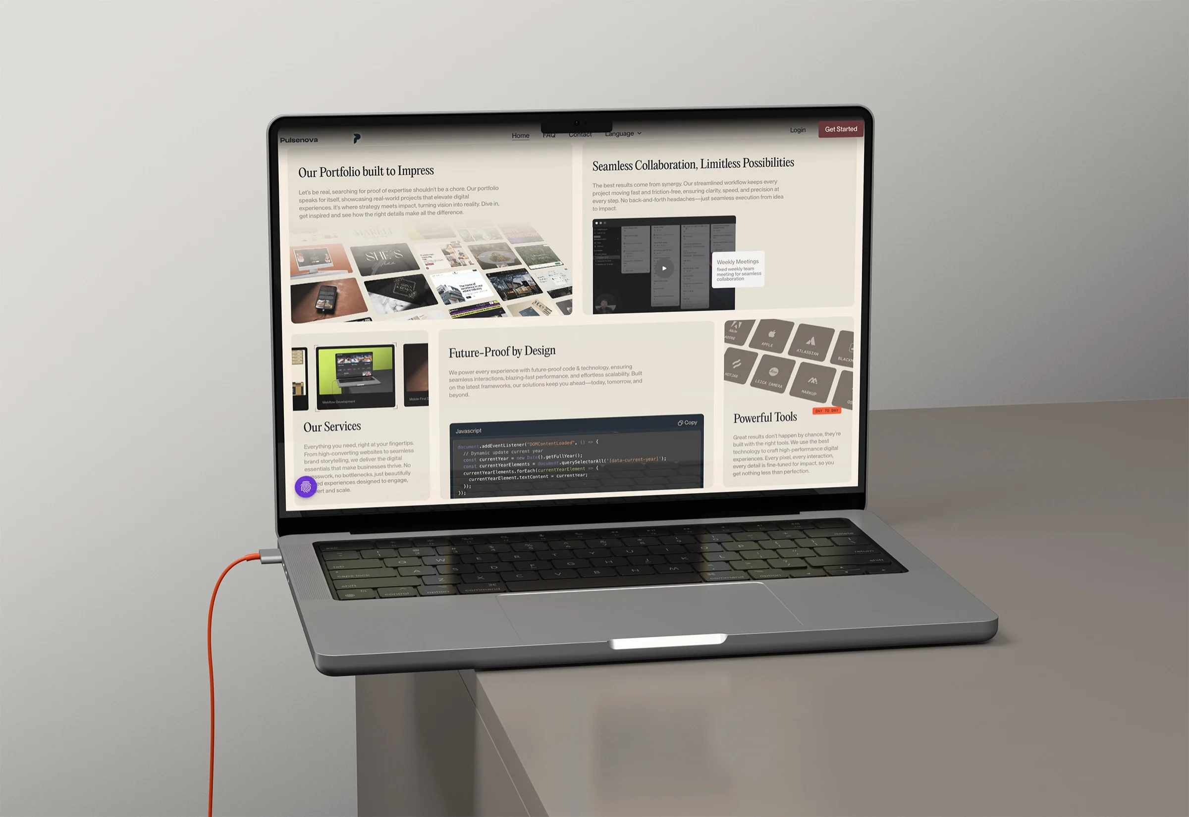 The 2025 Pulsenova site on a MacBook Pro