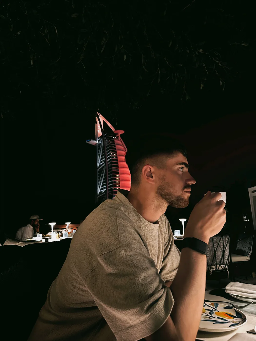 Coffee in Dubai at night